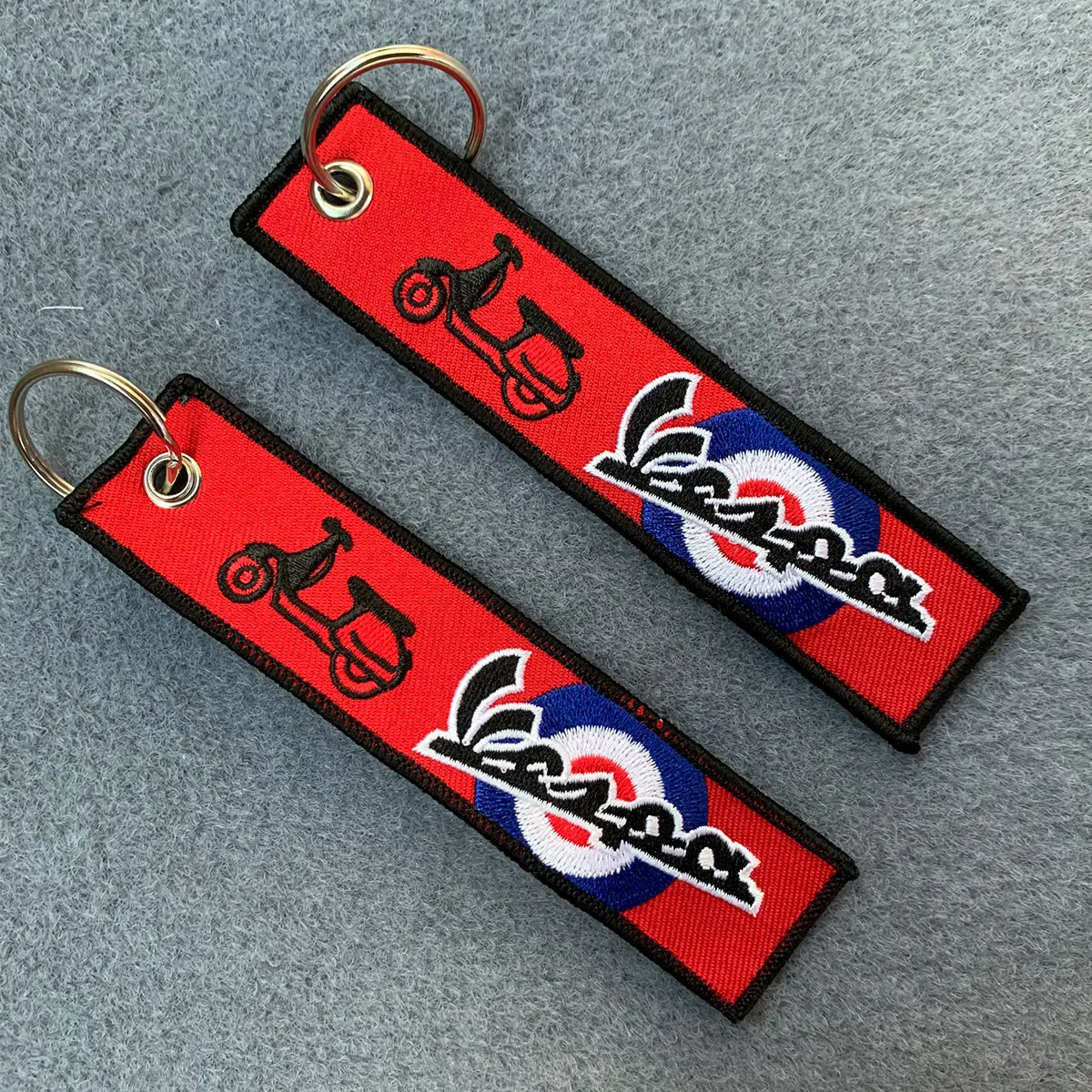 Брелок для ключей с вышивкой мотоцикла 2 шт./лот Piaggio Vespa Primavera 150 SPRINT GTS 300 ie LXV 125| |