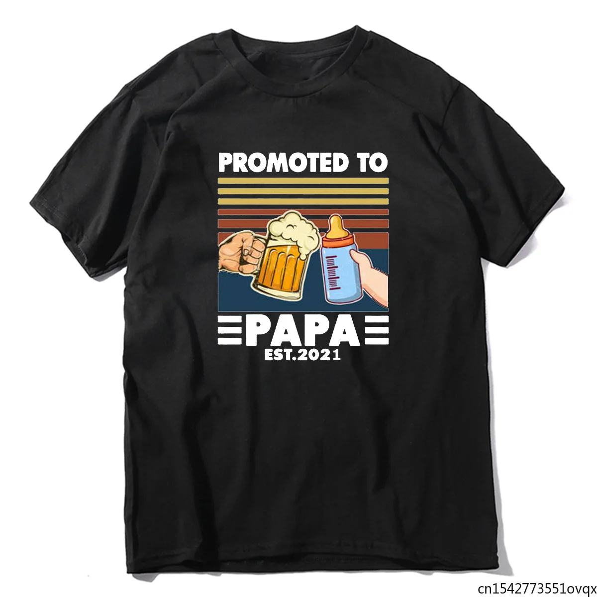 

Promoted To Papa Funny Drinking First Time Dad Husband To Be Father's Day Gifts Summe Men's Novelty TShirt
