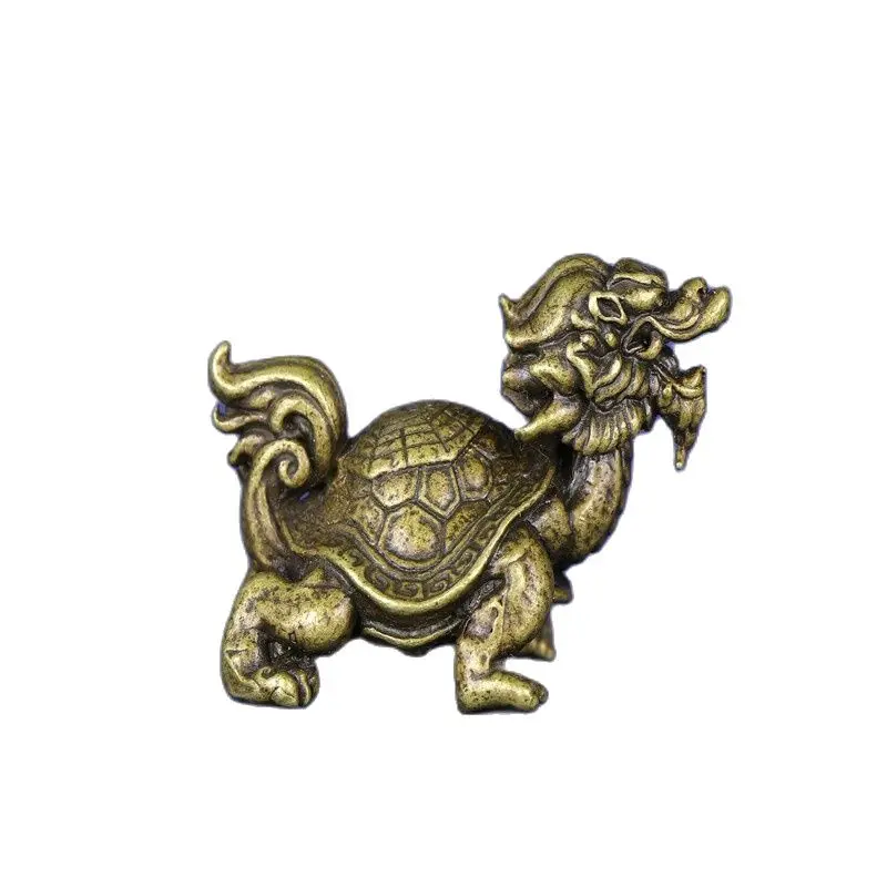 

Ancient copper, exorcising evil, blessing auspicious beast, Xuanwu, dragon and tortoise, decorating magical beast bronze ware