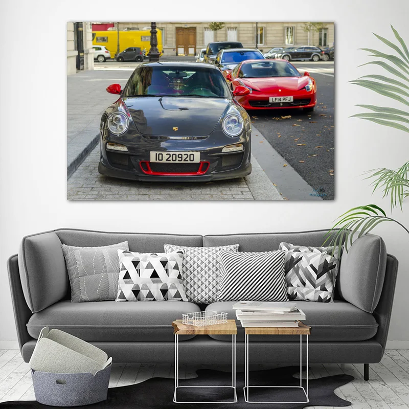 Порше и Феррари уличный супер автомобиль декоративные картины на холсте