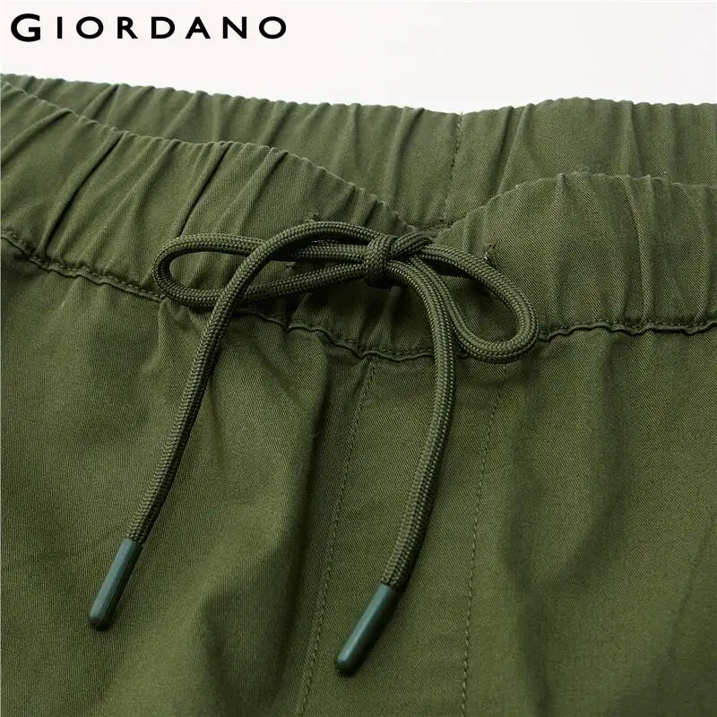 

Giordano Men Pants Elastic Waistband Light Weight Joggers Mulit Pockets Breathable Ribbed Cuffs Soild Pantalon Homme 13111020