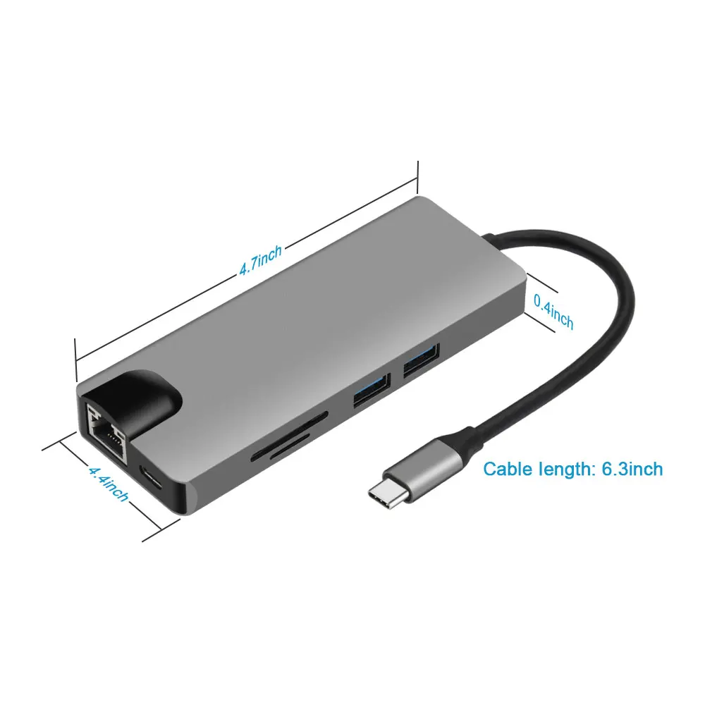 9 в 1 Тип C концентратор USB кабель-Переходник на HDMI VGA RJ45 3 0 Порты SD/устройство для