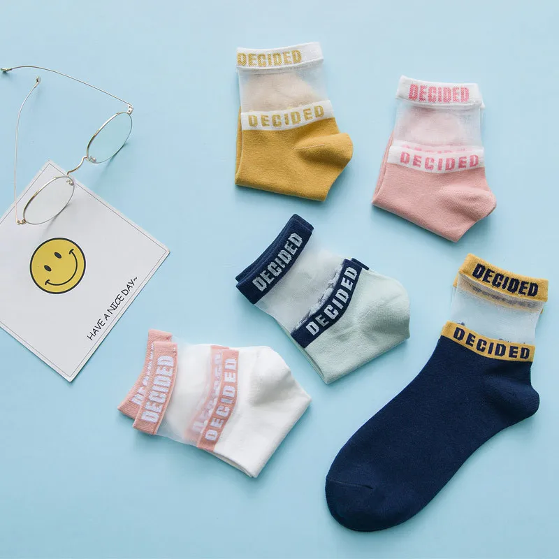 Носки женские хлопковые короткие в полоску 5 пар|Носки| |