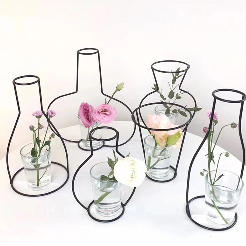 Ретро железная линия Настольная Ваза с цветами реквизит для фотографии в
