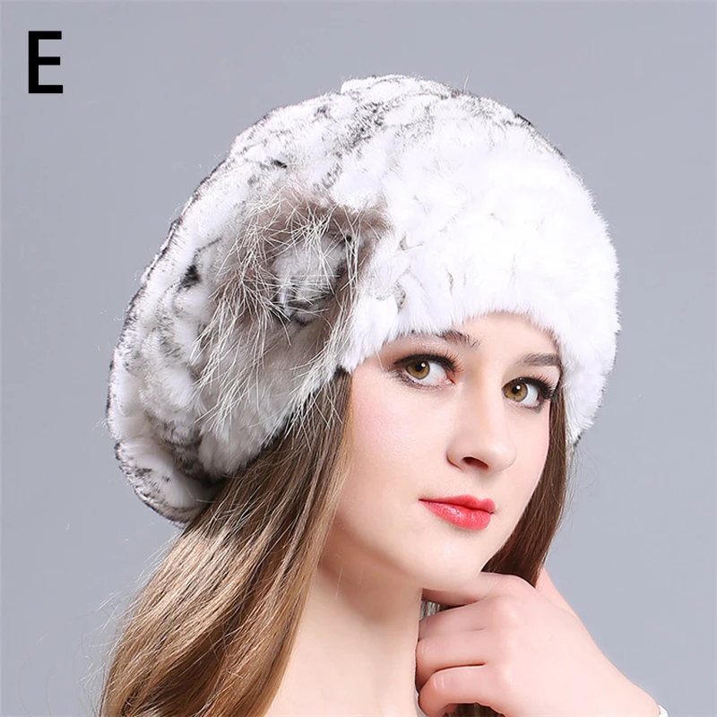 Новинка Женская Шапка-бини вязаная женская из 100% натуральной кожи женские зимние