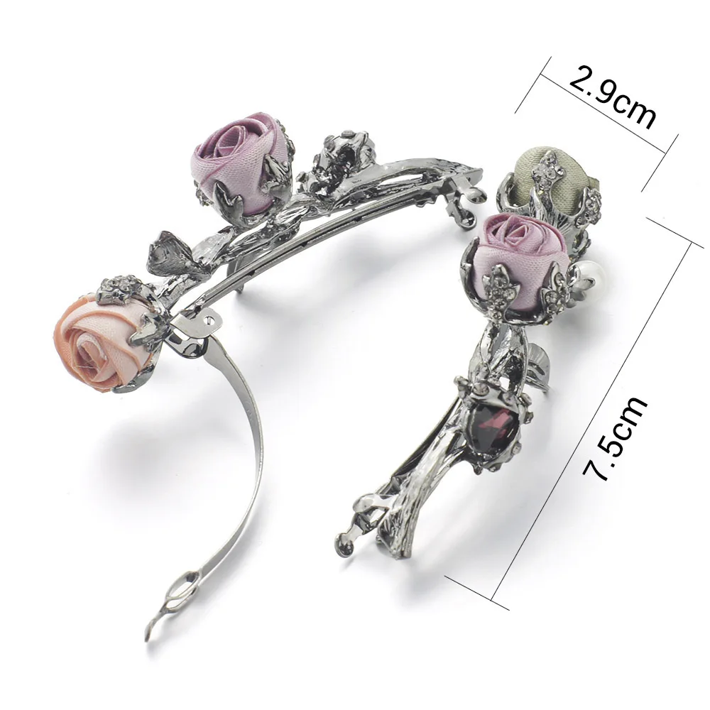 Новое поступление заколка Dormon стереоскопическая для волос с кристаллами розы