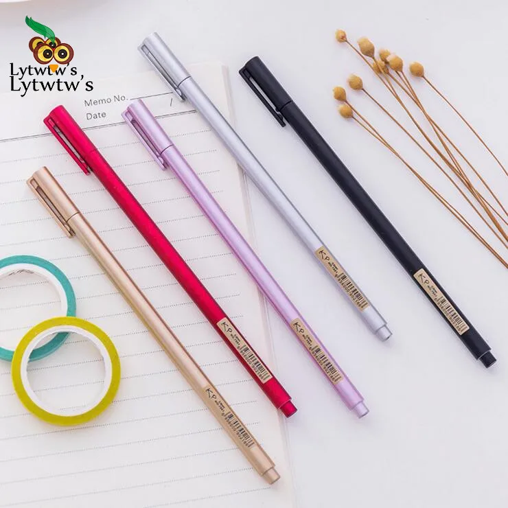1 шт. канцелярские принадлежности Lytwtw милые металлические Kawaii гелевая ручка для