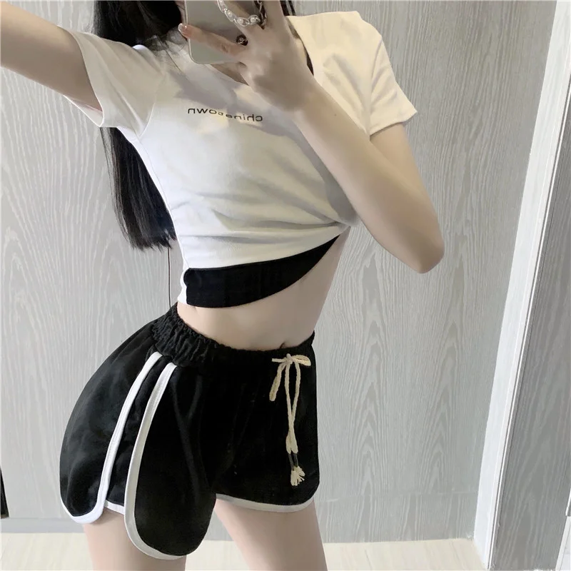 Летние новые спортивные шорты штаны для йоги похудения с карманами популярные