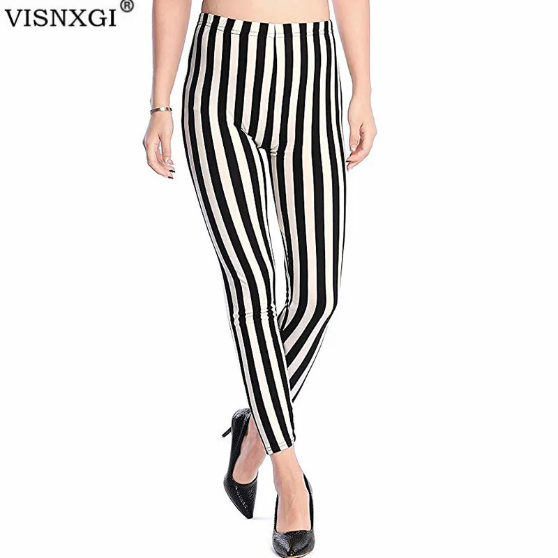 

VISNXGI Women Sport Leggings Push Up Gym High Waist Fitness Running Trousers Fashion Stripe Houndstooth Milk Silk Ankle Length