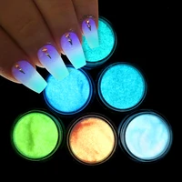 6 boxes glow in the dark nails acrylic powder manicure fluorescent luminous effect phosphor pigment set for nail design rk390091