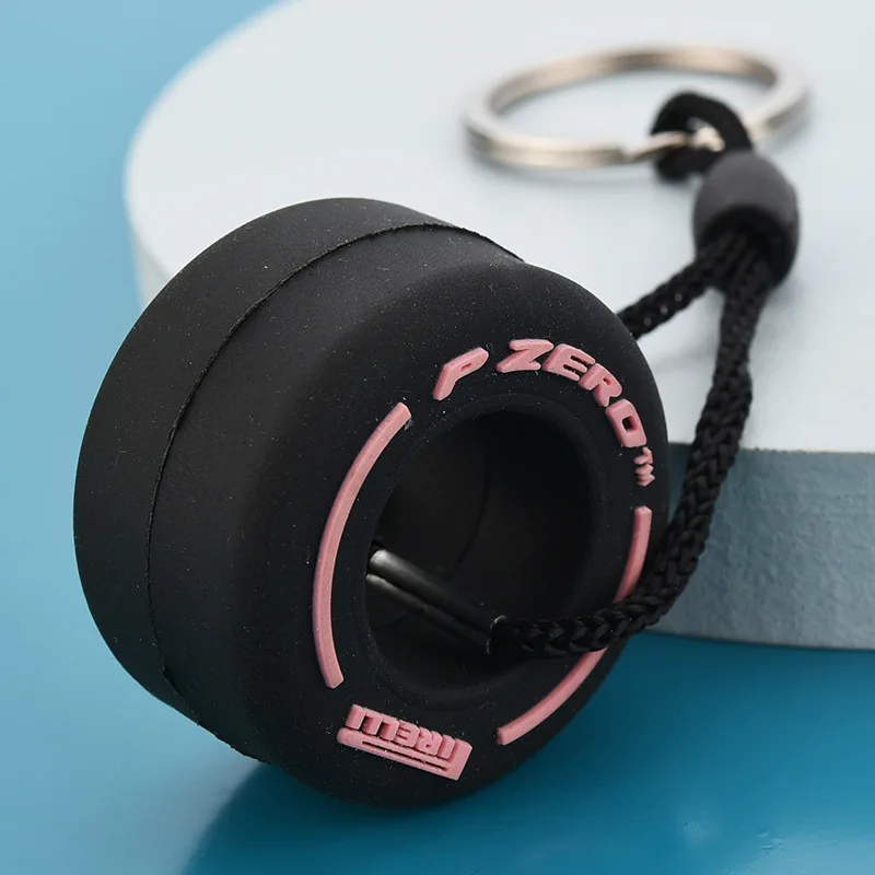 

Creative Simulation Cartoon Small Tire Keychain Creative Unisex Car Bag Key Ring Pendant Gift For Car Lovers