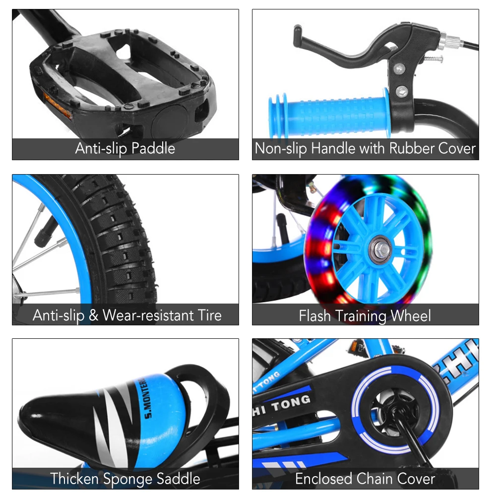 12/14/16 дюймов детский велосипед для мальчиков и девочек малышей с регулировкой по