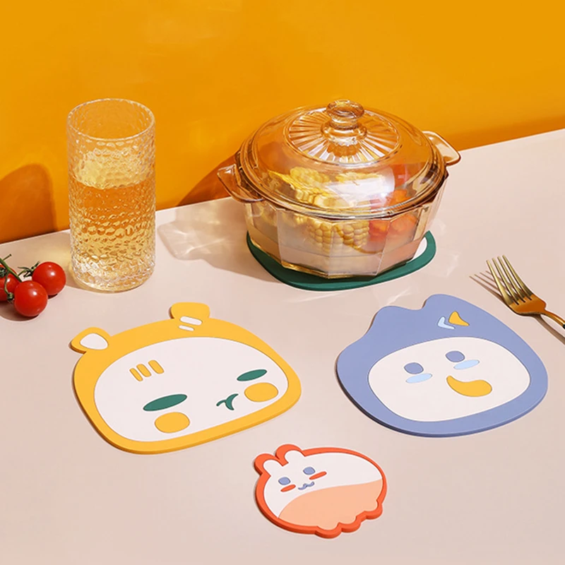 

1pc Cute Table Placemat Waterproof Heat Insulation Non-Slip Bowl Pad Cartoon Coffee Water Coasters Kitchen Accessories Tableware