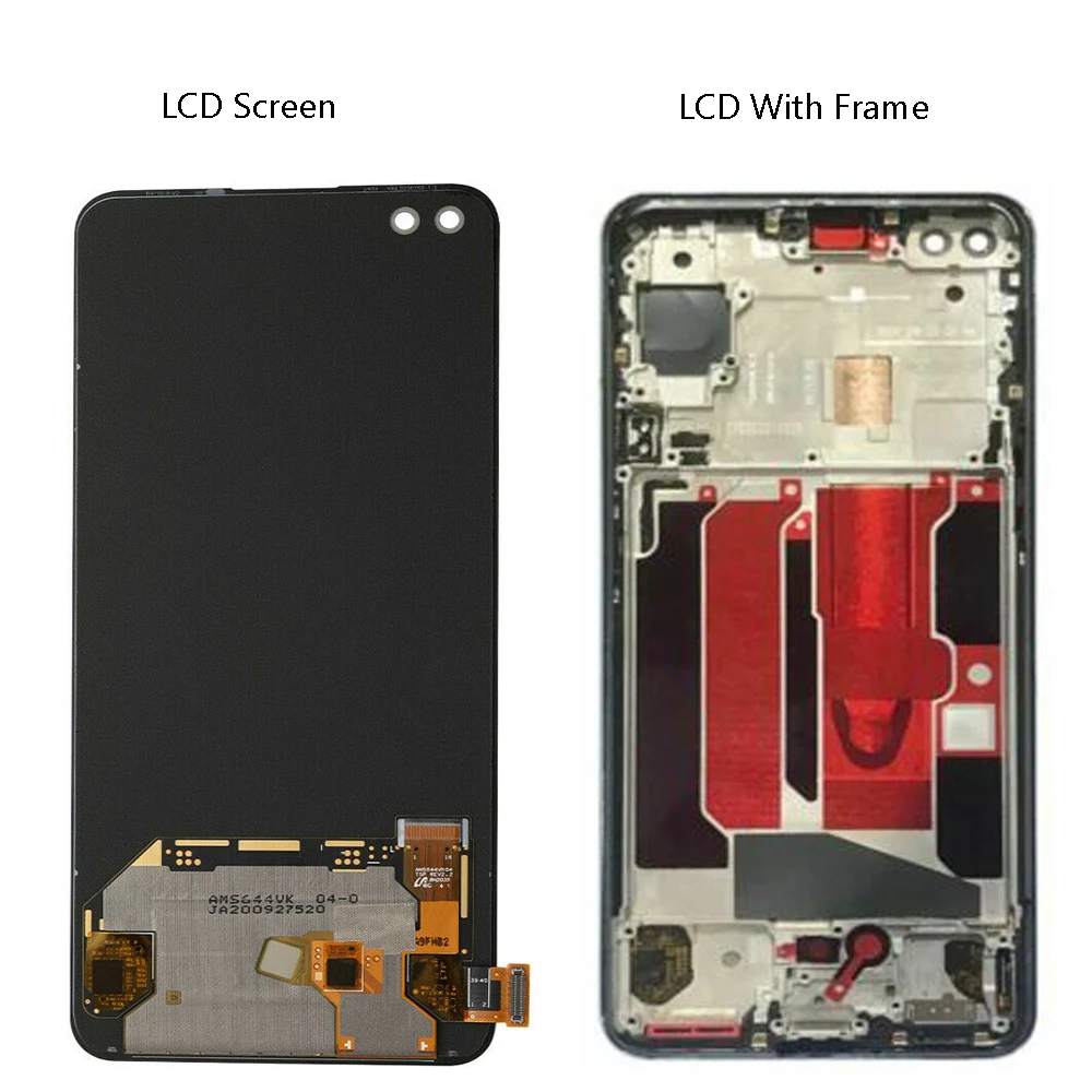 Pantalla LCD con marco para m&oacute;vil, digitalizador de Panel t&aacute;ctil Amoled Original para Oneplus Nord AC2001, AC2003, 6,44 pulgadas-4