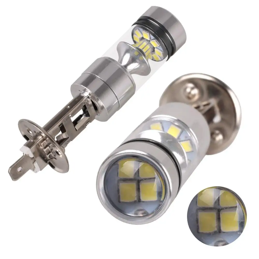 Автомобильные светодиодные противотуманные фары H1 100 Вт белые 12 24 В 20 smd проектор