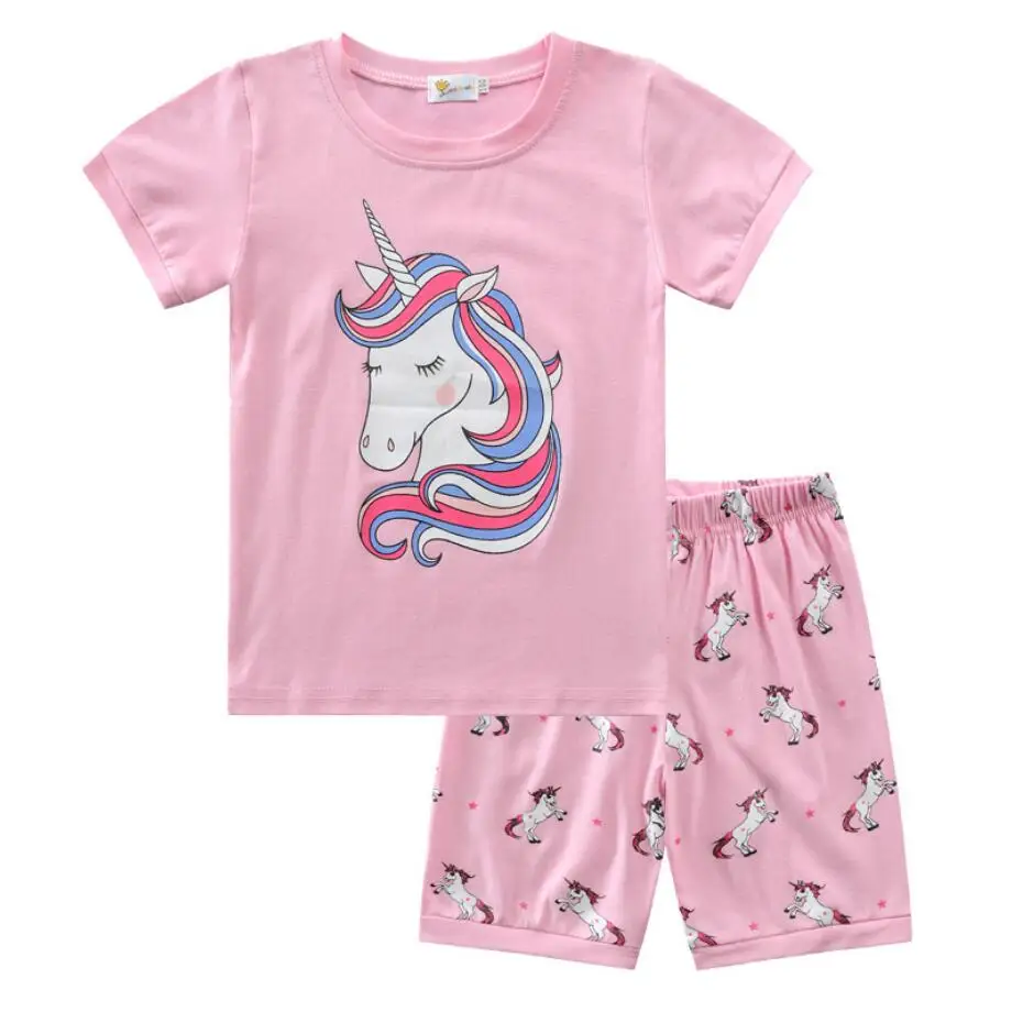 2021 для девочек костюмы одежда сна на возраст 100% хлопок Детская футболка с