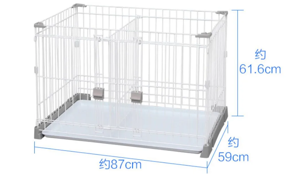87x59x61 см двухдверная клетка для собак экологически чистый забор с колесами