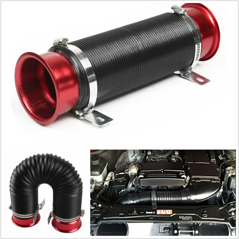 

Car Modification Supplies Telescopic Tube Ventilation Tube Intake Air Pipe 76MM Expandable Cold Air Intake Kit