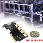 TISHRIC PCI Express множитель PCI-E Райзер 010 от 1 до 4 PCIE USB 3,0 концентратор 4X X16 009S Райзер для видеокарты для майнинга ETH BTC