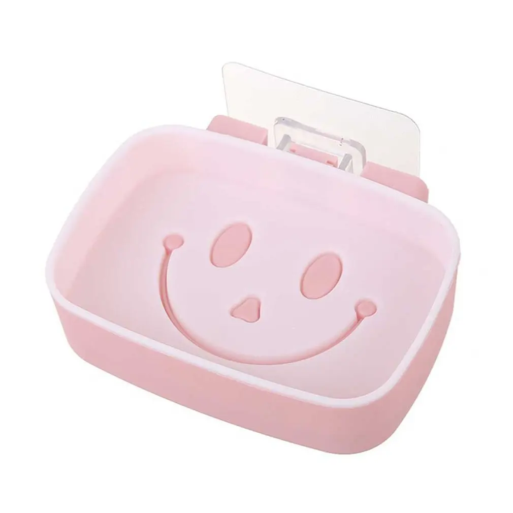 Креативная клейкая мыльница с улыбающимся лицом настенный чехол для мыльницы