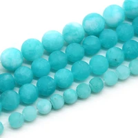natural matte green chalcedony stone beads round loose spacer beads for jewelry making diy bracelet necklace 4681012mm 15