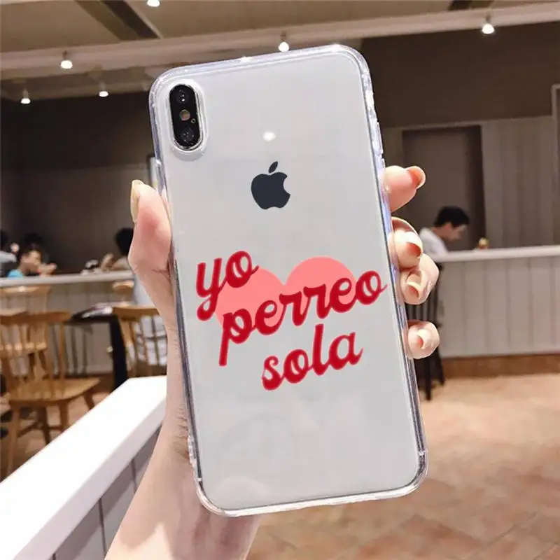 

Yo Perreo Sola Bad Bunny Maluma Phone Case Transparent soft For iphone 5 5s 5c se 6 6s 7 8 11 12 plus mini x xs xr pro max
