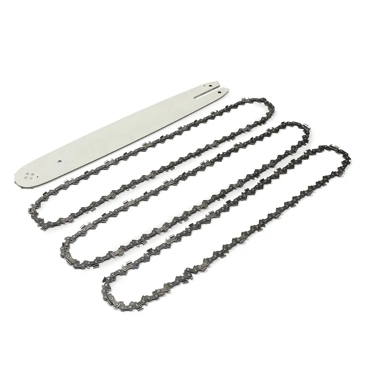 

NEW 4Pcs/Set 16 Inch 3/8LP 050" Chain Saw Guide Bar With 3pcs Chains For STIHL 009 012 021 E180 MS180 MS190 MS250 HT70