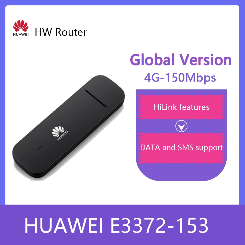 Разблокированный HUAWEI E3372 E3372h 153 150Mpbs 4G LTE USB донгл модем + 2 шт антенна e3372s 153|3G модемы|