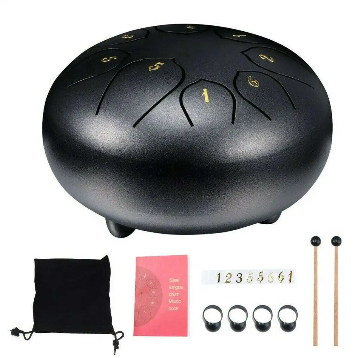 

6 Inch 8 Tune Steel Hand Pan Drum Tank Drums With Drumsticks Carrying Bag Percussion Instruments Handpan Mallets Bag Gift