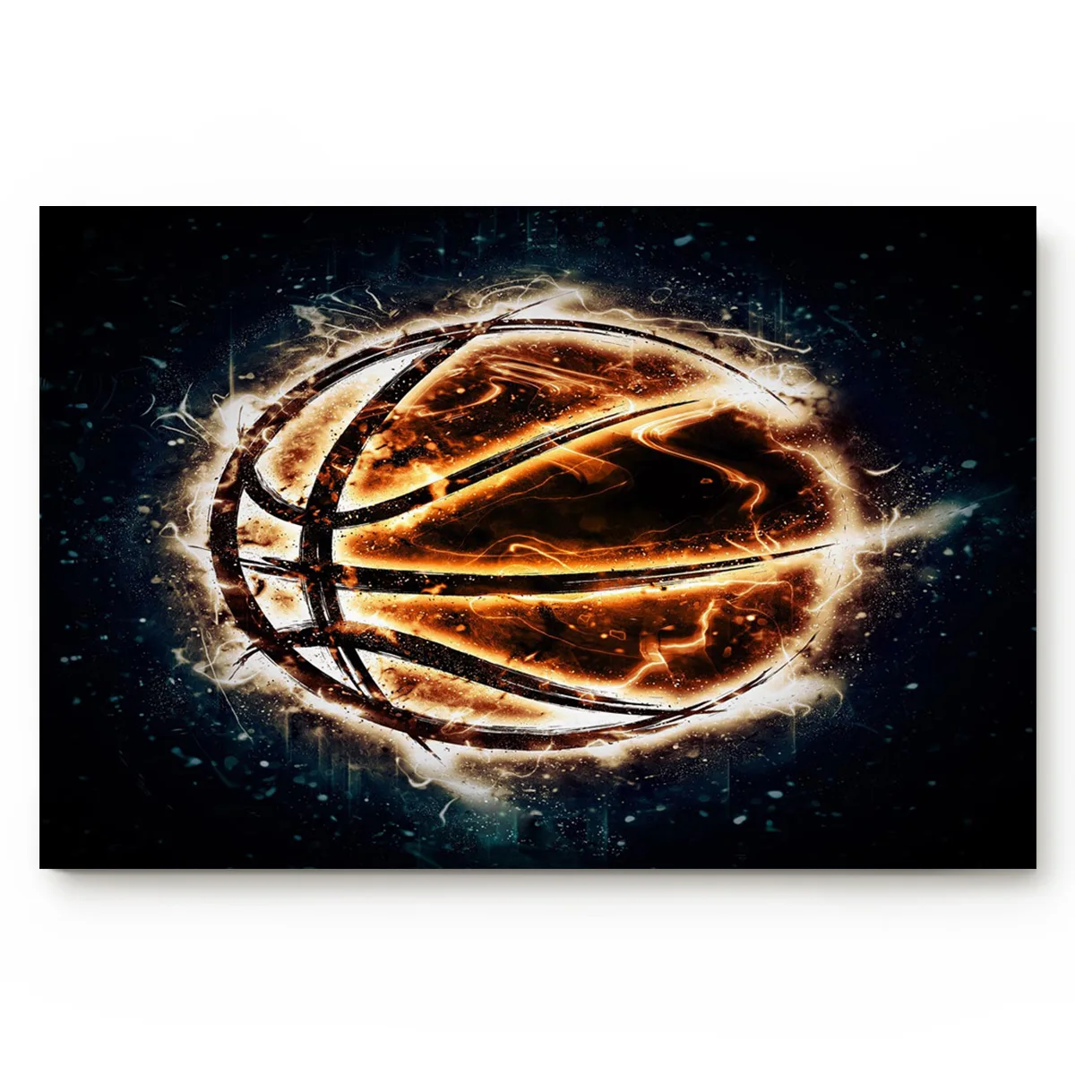 Горящий баскетбольный художественный яркий черный шар Ванная комната Кухня