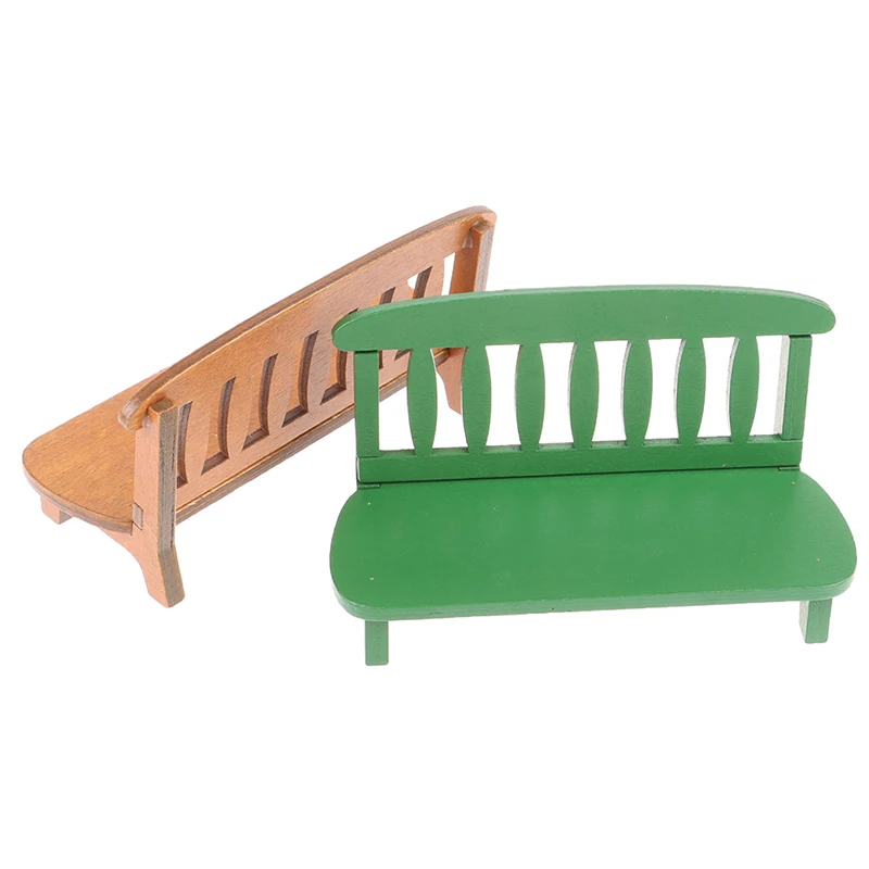 

1pc DIY DollHouses Accesories Wooden Chair Stool Fairy Garden Miniatures Decor Bench
