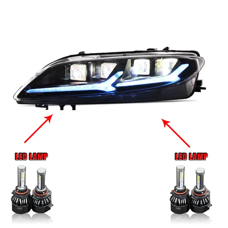 ALL LED 2 шт. автомобильный стиль все-светодиодный фары для Mazda 6 2003-2008 для 6 Головной фонарь светодиодный DRL Объектив двойной луч H7 HID Xenon bi xenon объектив - Цвет: ALL LED