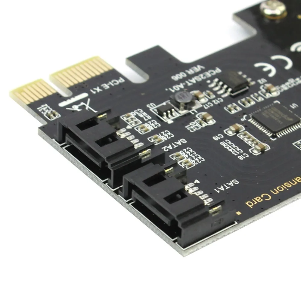 PCI-E 2,0x1 на 2 порта SATA III 6 ГБ/сек. внутренний конвертер PCI Express контроллер адаптер карта для SATA HDD SSD