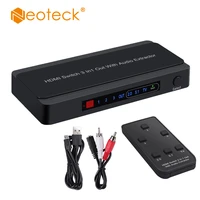 neoteck hdmi compatible switch 3 way audio extractor splitter with 2rca to 3 5mm audio cable support 4k60hz converter