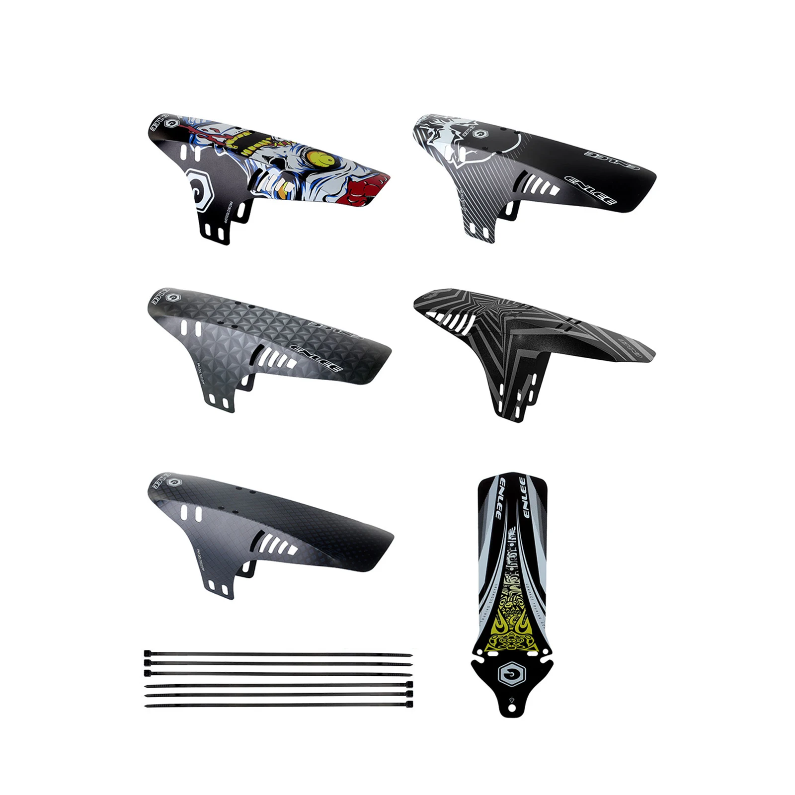 

1PCS Pattern Color Mtb Mudguard Portable Mountain Bike Wheel Eyebrow Front Rear Mudguard Cycling Rainplate Bicycle Accessories