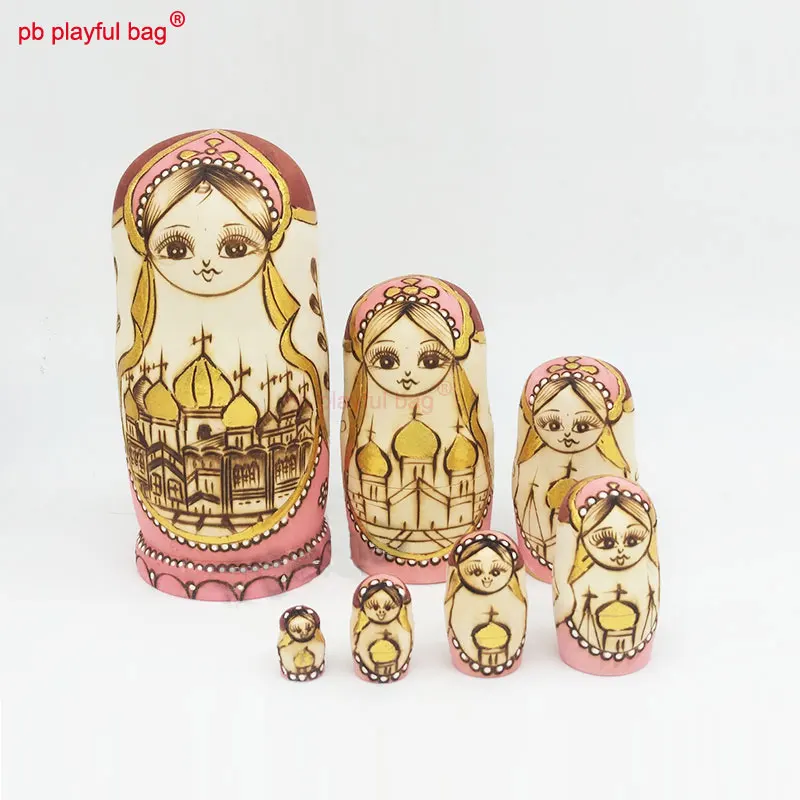 PB игривая сумка семь историй замок русская кукла деревянная искусство народное