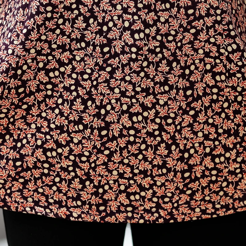 

Fashion Women's Shirts Spring Autumn New V-neck Long Sleeve Floral Shirt Tops Middle-aged 40-50-60 Year Old Elegant Women Shirts