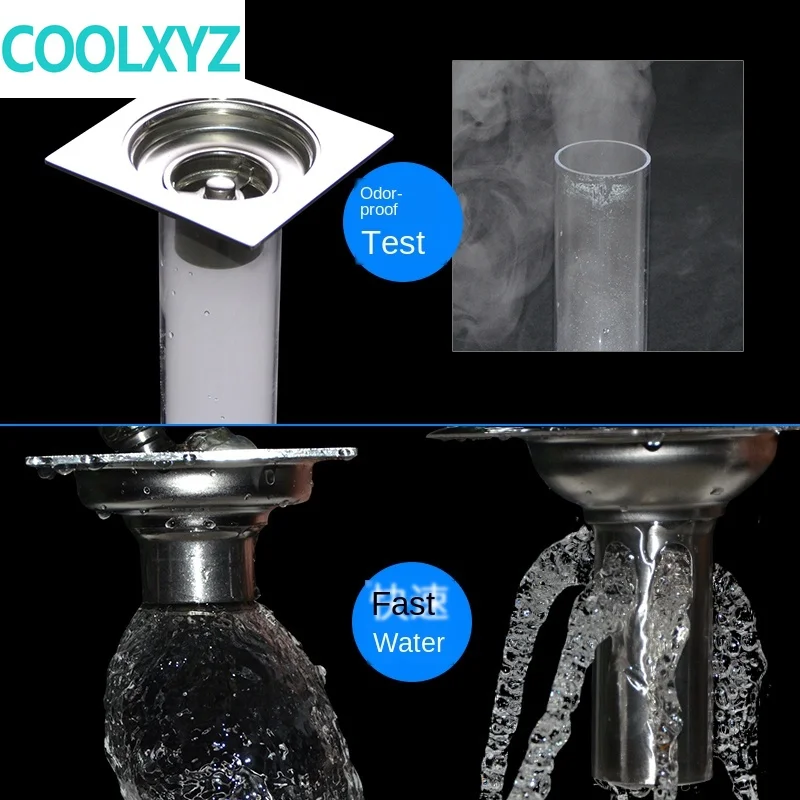 Сток в полу из нержавеющей стали дренажный дезодорант трехсторонний для туалета