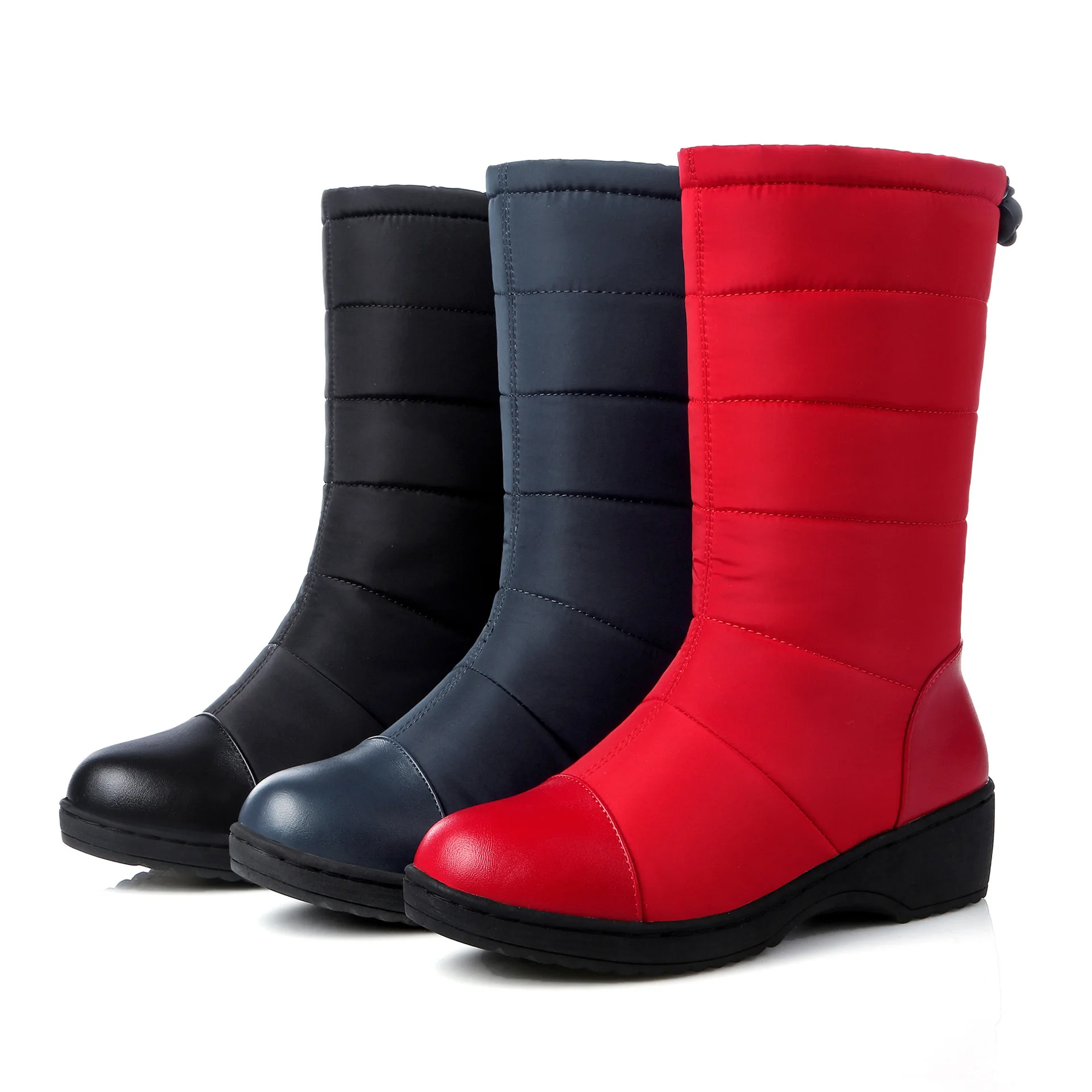 

IPPEUM Winter Boots Women Ankle Warm Boots Red Black Large Size botas invierno mujer Snow Boots Women 2021