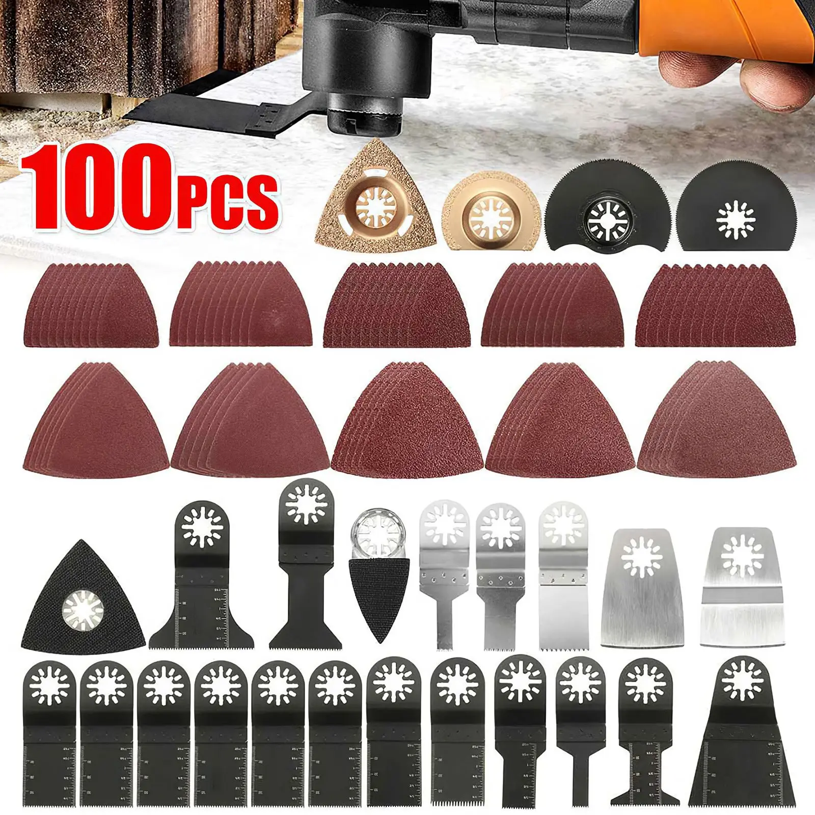

Quick-Release HCS/Japan-Tooth/Bi-Metal Oscillating Tool Multi-Function Tool Saw Blades Renovator Trimmer Blades