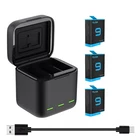 Литий-ионные аккумуляторы 1750 мАч для GoPro hero 9, черное зарядное устройство для аккумулятора с картой памяти TF, зарядное устройство, аксессуары для камеры