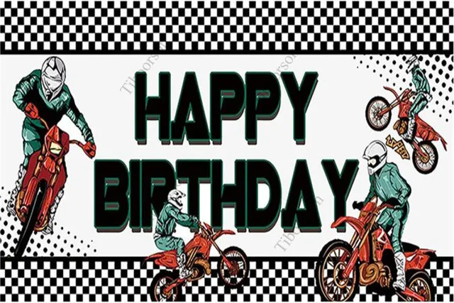 Motocross Extreme Sports  Photograph Backdrop Decoration Dirt Bike Racing Birthday Balloons Tire Track Background Banner enlarge