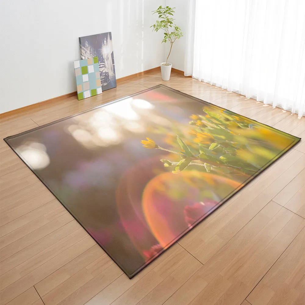 

Cartoon Style Children Bedroom Rug Soft Flannel Kitchen Dining Room Area Rug Floor Mat Flannel Non-slip Large Living Room Carpet