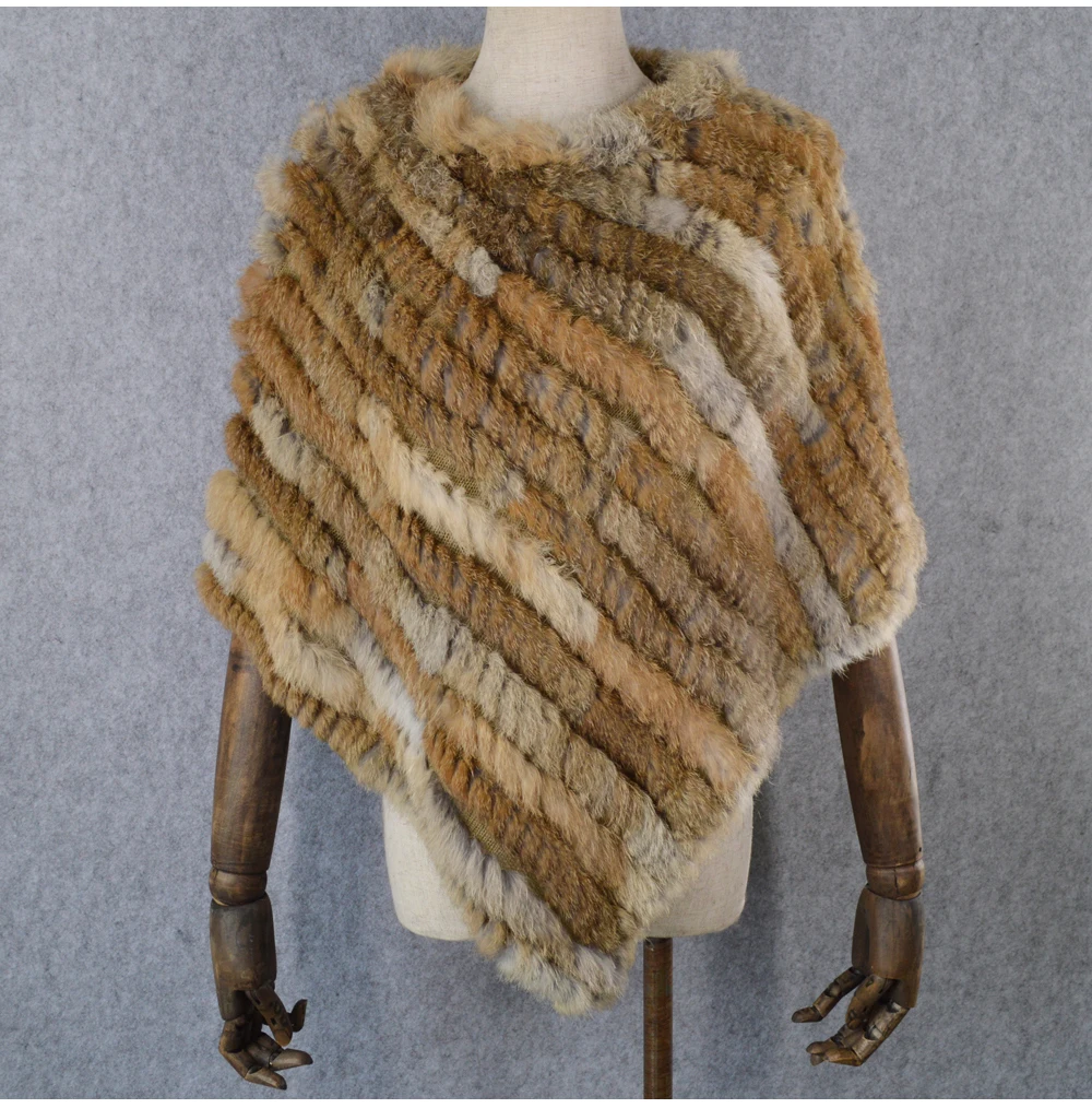 Горячая Распродажа, Женская шаль из натурального кроличьего меха, натуральный вязаный натуральный кроличий мех, пончо, шарф, осенне-зимний кроличий мех, Пашмина