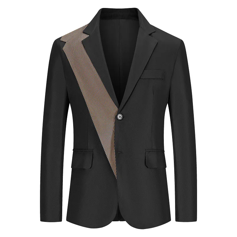 

Men Blazer 2021 Oversize Splicing Business Casual Slim Fit Suit Jacket Male Blazer Men Boys Coat Blazer