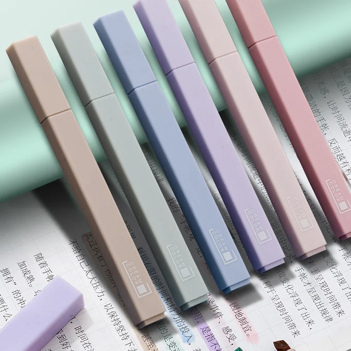 

6 Colors Soft Gentle Colors Highlighters Set Creative School Office Stationery Supplies Free Shipping