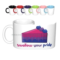 bi swallow your pride ceramic mugs coffee cups milk tea mug pride bi bisexual cake creative trending vintage gift bottle cup