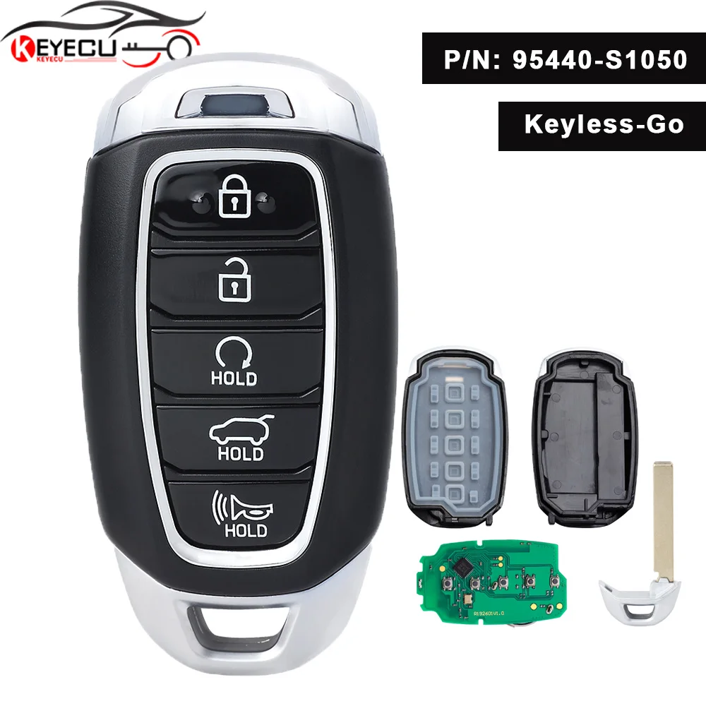 

KEYECU 95440-S1050 умный БЕСКЛЮЧЕВОЙ дистанционный ключ 433 МГц 5 кнопок для Hyundai Santa Fe 2019 2020 2021