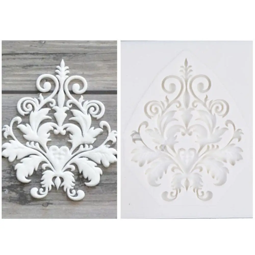 Винтаж рельеф процветания границы силиконовые карамель в формах формы торт