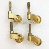 4pcs 1inch brass universal casters antique wheels furniture wheels casters with 8mm thread rod for table chair sofa piano cd150